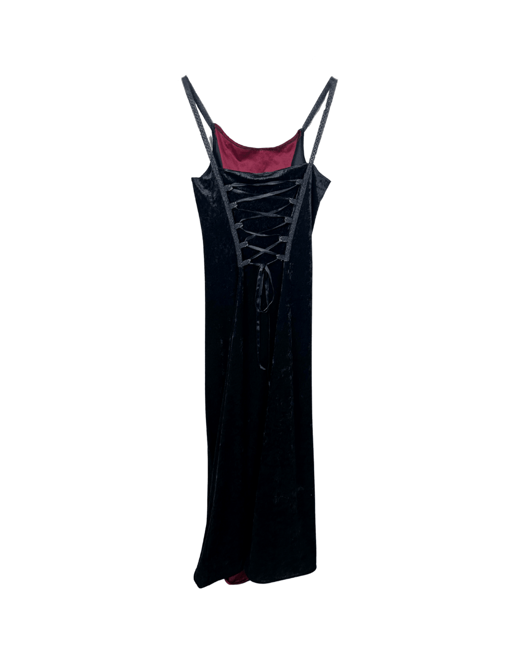 Laughing Vampire Velvet Gothic Lace - Up Corset Maxi Dress - Funkify