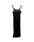 Laughing Vampire Velvet Gothic Lace - Up Corset Maxi Dress - Funkify