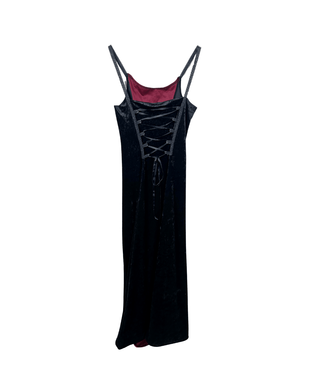 Laughing Vampire Velvet Gothic Lace - Up Corset Maxi Dress - Funkify
