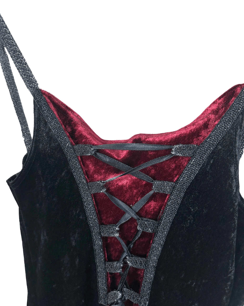 Laughing Vampire Velvet Gothic Lace - Up Corset Maxi Dress - Funkify