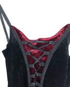 Laughing Vampire Velvet Gothic Lace - Up Corset Maxi Dress - Funkify