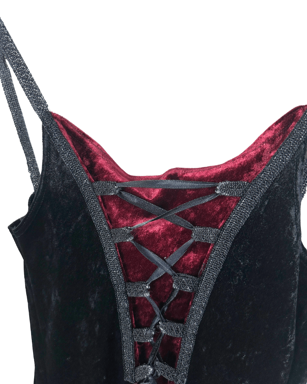 Laughing Vampire Velvet Gothic Lace - Up Corset Maxi Dress - Funkify