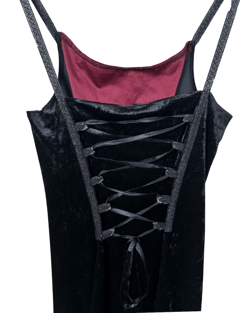 Laughing Vampire Velvet Gothic Lace - Up Corset Maxi Dress - Funkify