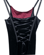 Laughing Vampire Velvet Gothic Lace - Up Corset Maxi Dress - Funkify