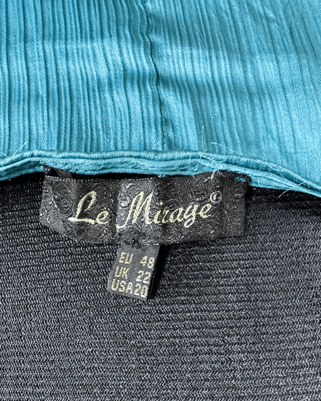 Le Mirage Teal Satin Button Up Blouse - Funkify