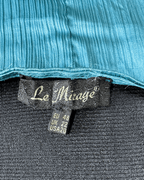 Le Mirage Teal Satin Button Up Blouse - Funkify