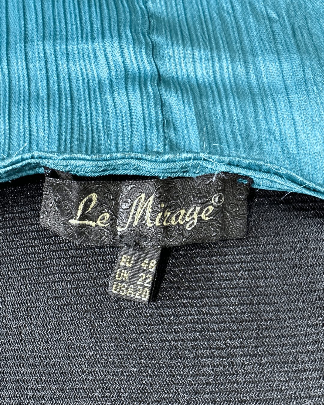 Le Mirage Teal Satin Button Up Blouse - Funkify