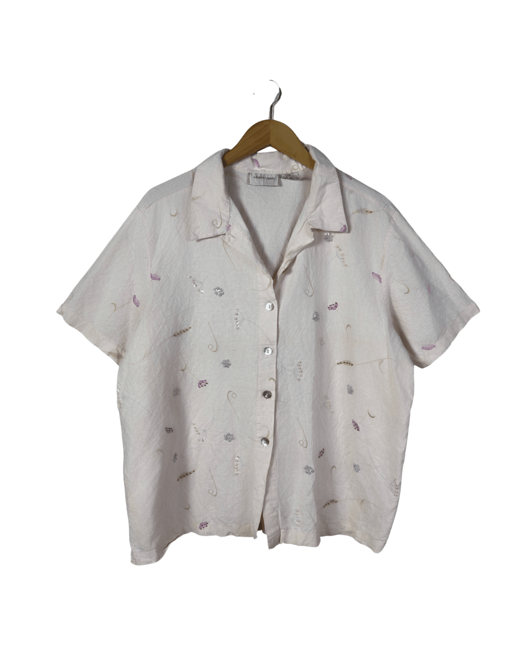Lemon Grass Linen Blend Shirt XL - Funkify