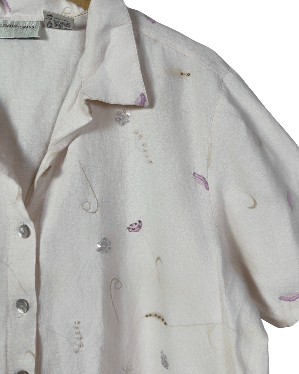 Lemon Grass Linen Blend Shirt XL - Funkify