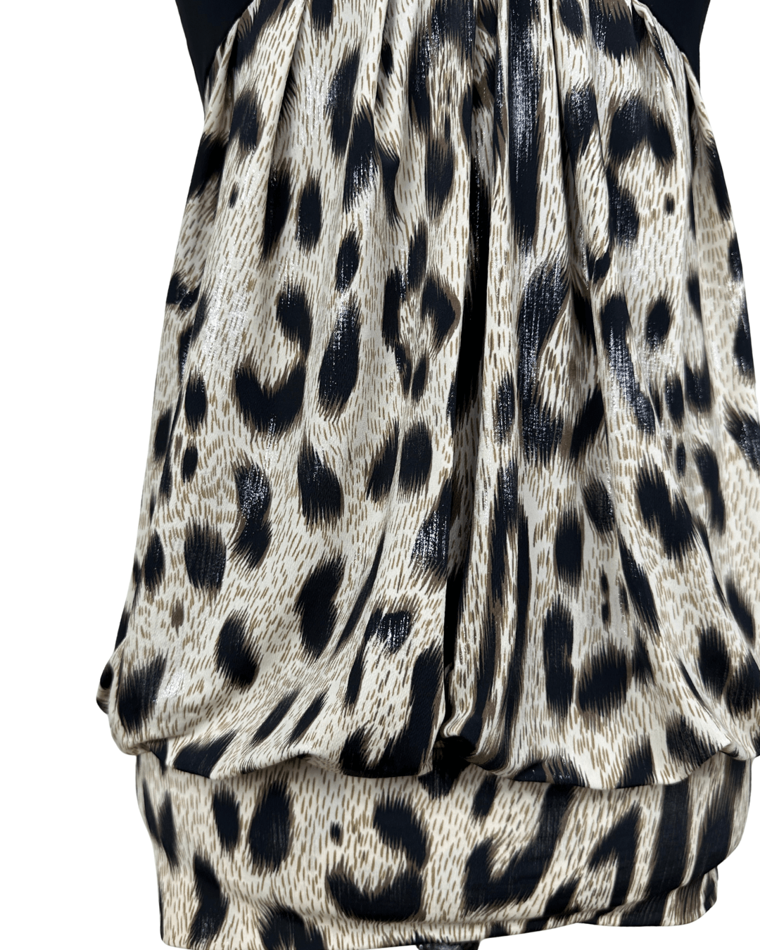 Leopard Print Cami with Black Bust Panel - Funkify