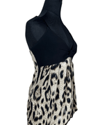 Leopard Print Cami with Black Bust Panel - Funkify