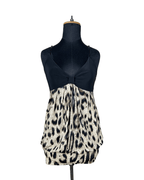 Leopard Print Cami with Black Bust Panel - Funkify