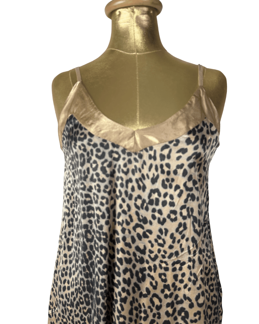 Leopard Print Satin Cami Top - Adjustable Straps - Funkify