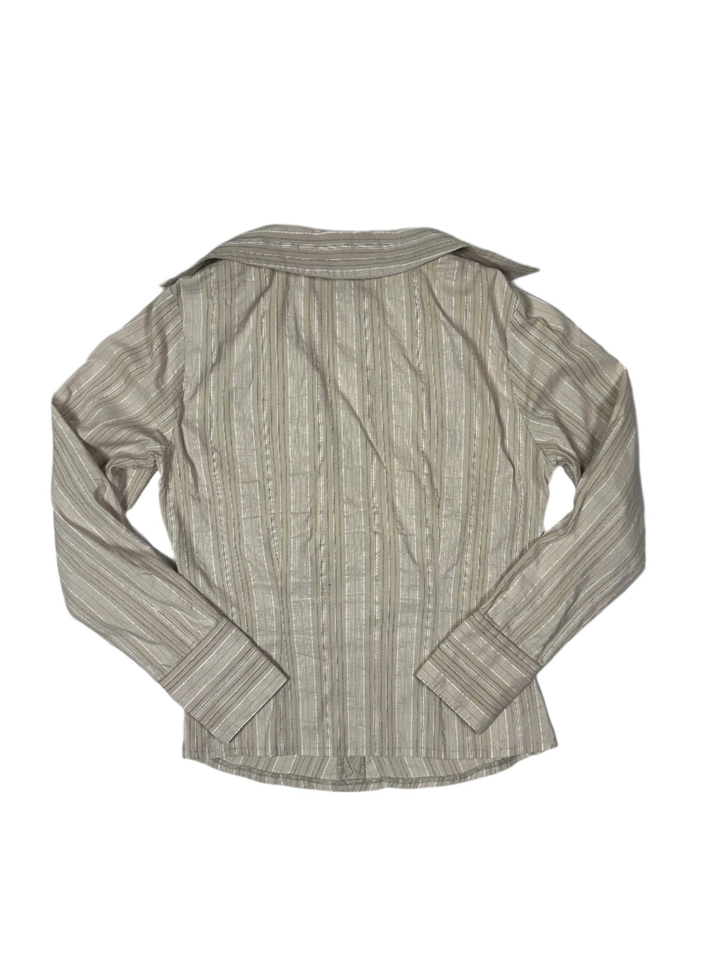 Livre Vintage Striped Ruched Fitted Blouse - Funkify