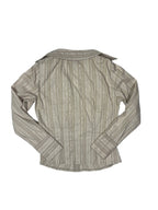 Livre Vintage Striped Ruched Fitted Blouse - Funkify