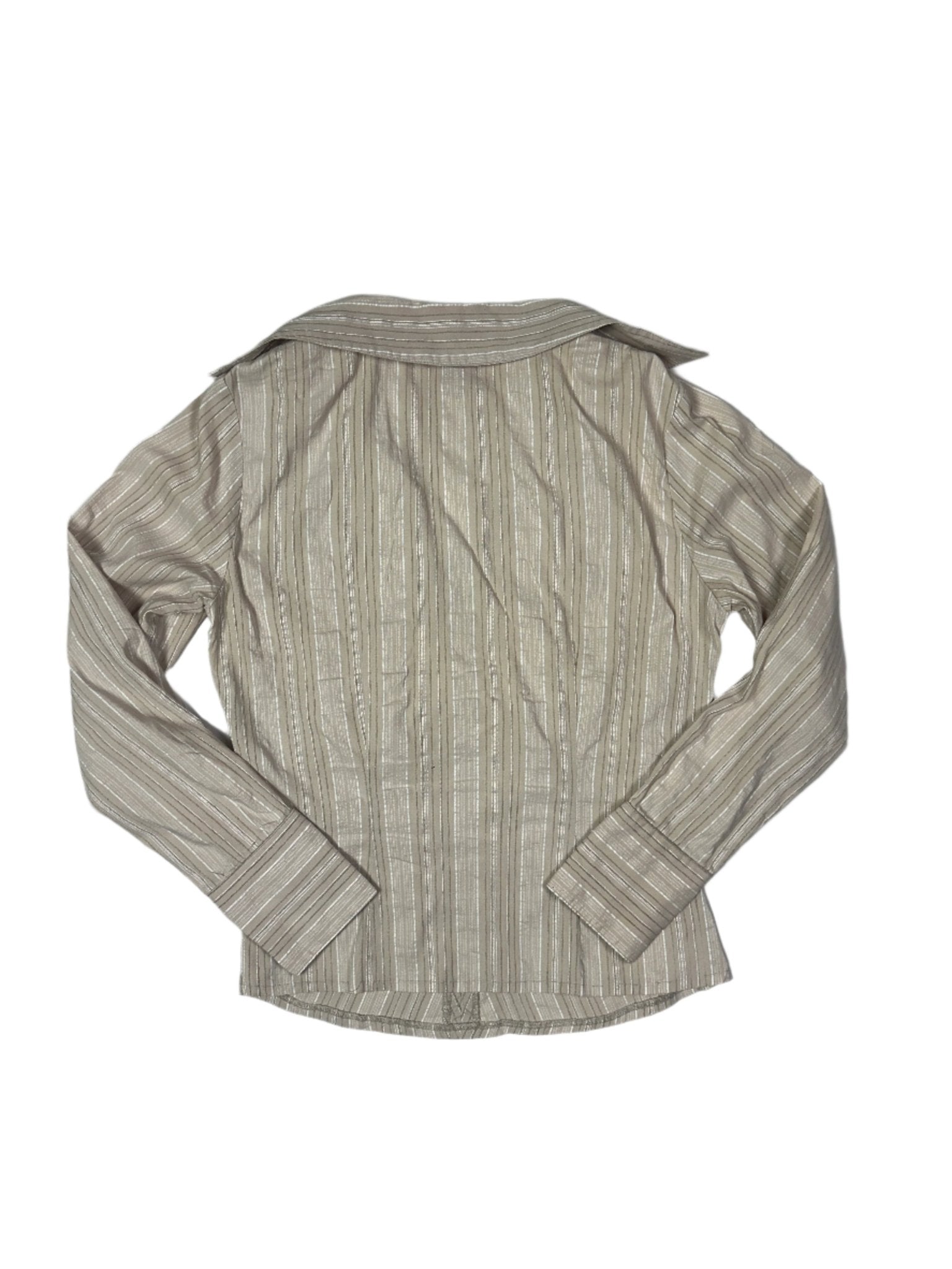 Livre Vintage Striped Ruched Fitted Blouse - Funkify