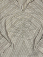 Livre Vintage Striped Ruched Fitted Blouse - Funkify
