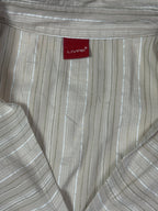 Livre Vintage Striped Ruched Fitted Blouse - Funkify