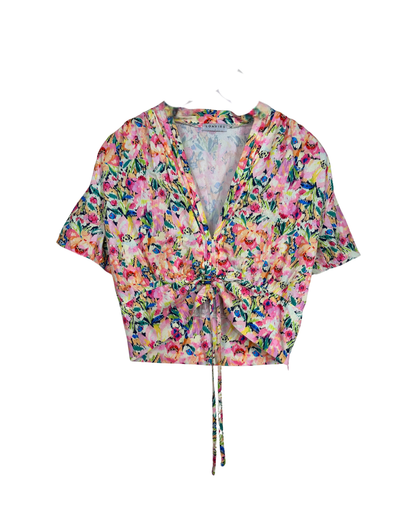 Loavies Drawstring Crop Top Large - Funkify