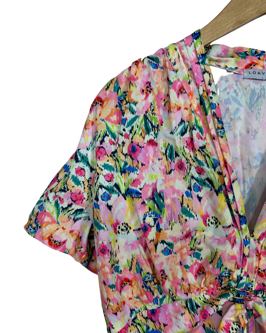 Loavies Drawstring Crop Top Large - Funkify