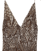 Love Triangle Sequin Embellished Cami Rose Gold Dress - Funkify