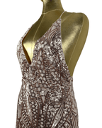 Love Triangle Sequin Embellished Cami Rose Gold Dress - Funkify