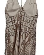 Love Triangle Sequin Embellished Cami Rose Gold Dress - Funkify
