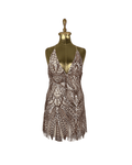 Love Triangle Sequin Embellished Cami Rose Gold Dress - Funkify