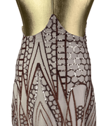 Love Triangle Sequin Embellished Cami Rose Gold Dress - Funkify