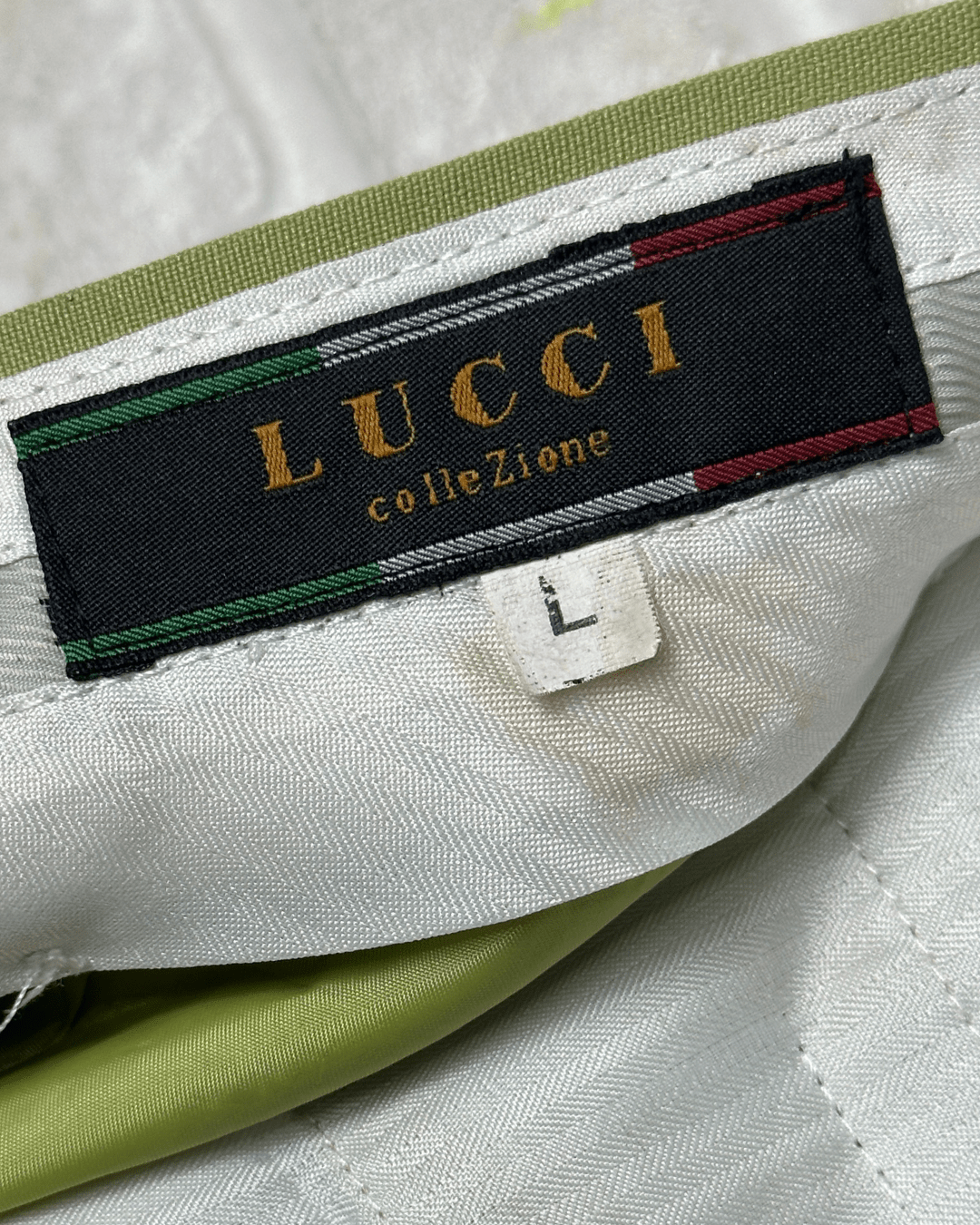 Lucci Collezione Green Pleated Dress Pants - Men's 40W - Funkify