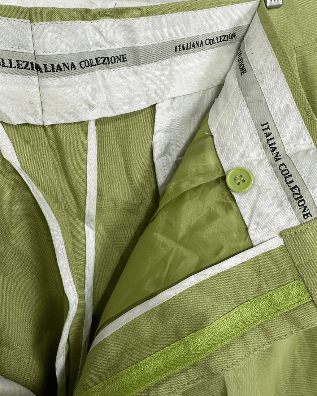 Lucci Collezione Green Pleated Dress Pants - Men's 40W - Funkify