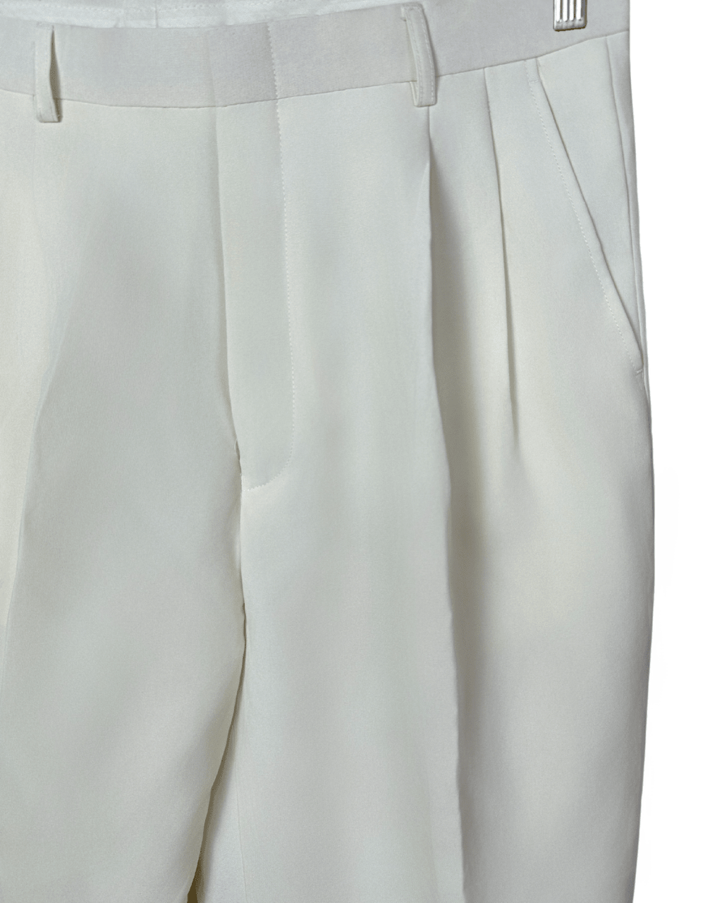 Lucci Collezione White Pleated Dress Pants - Men's 40W - Funkify