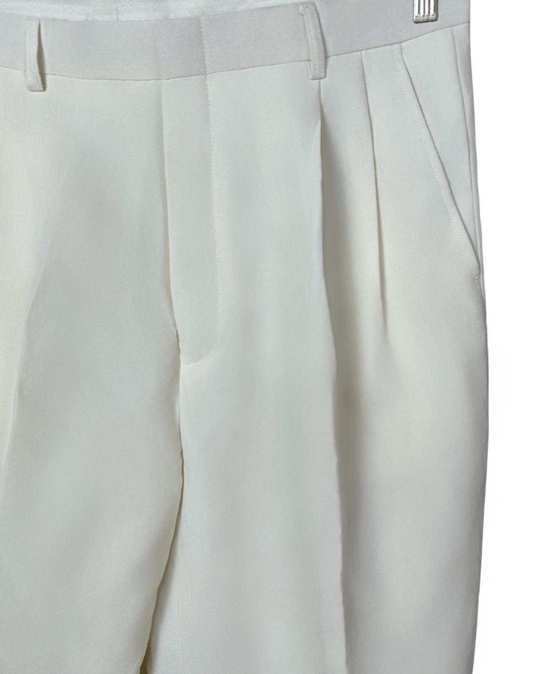 Lucci Collezione White Pleated Dress Pants - Men's 40W - Funkify
