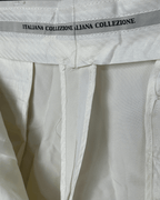 Lucci Collezione White Pleated Dress Pants - Men's 40W - Funkify