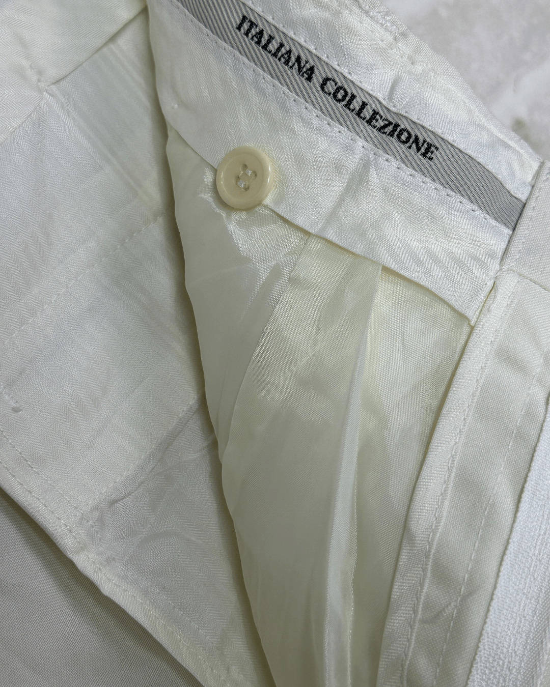Lucci Collezione White Pleated Dress Pants - Men's 40W - Funkify
