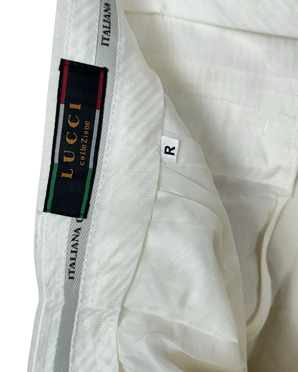 Lucci Collezione White Pleated Dress Pants - Men's 40W - Funkify