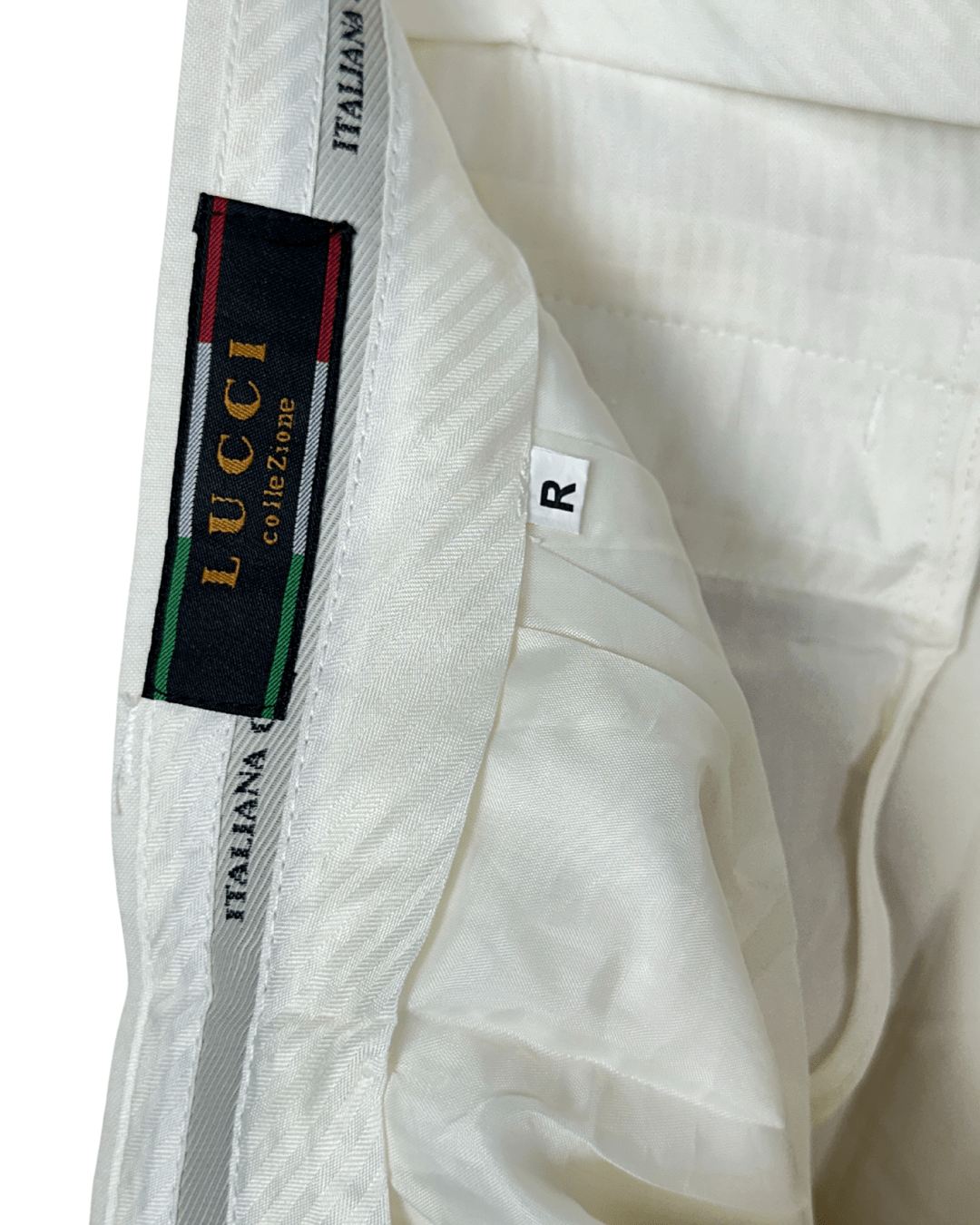 Lucci Collezione White Pleated Dress Pants - Men's 40W - Funkify