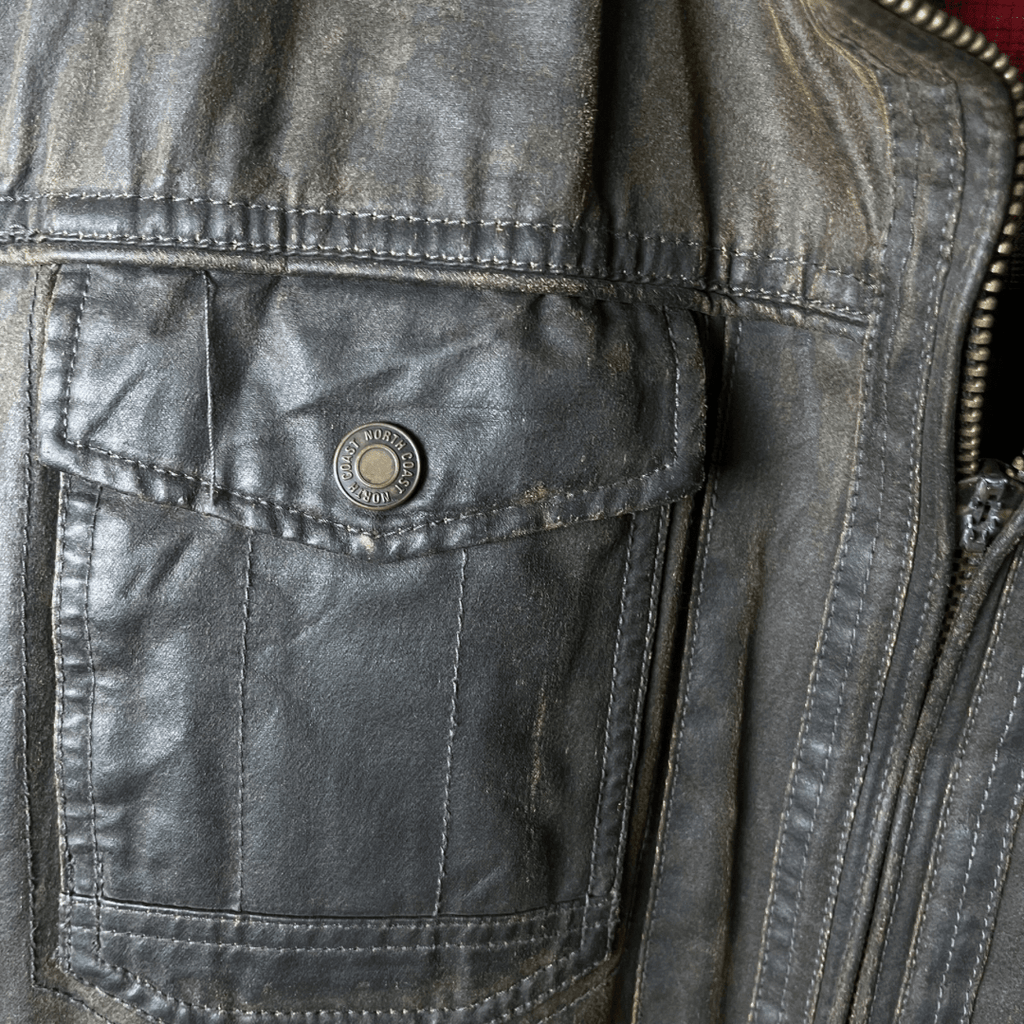 M & S North Coast Genuine Leather Jacket Medium - Funkify