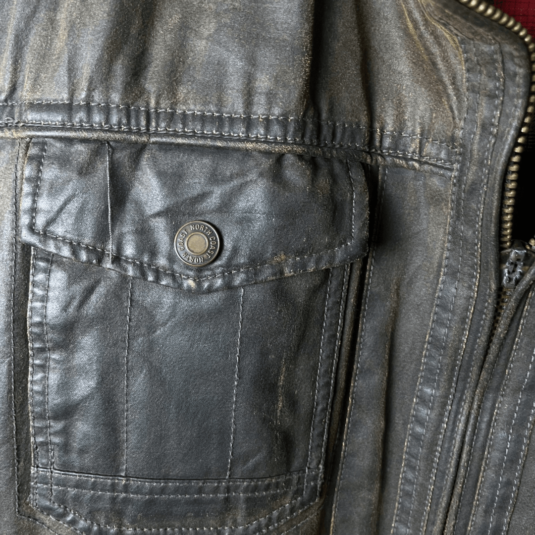 M & S North Coast Genuine Leather Jacket Medium - Funkify