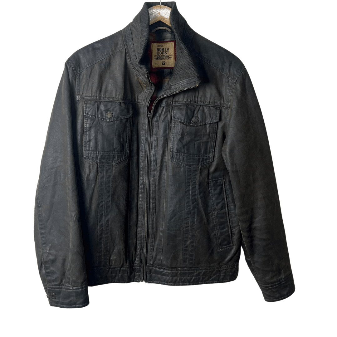 M & S North Coast Genuine Leather Jacket Medium - Funkify