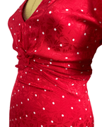 Maje Red Polka Dot Twist-Front Dress - Funkify