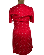 Maje Red Polka Dot Twist-Front Dress - Funkify