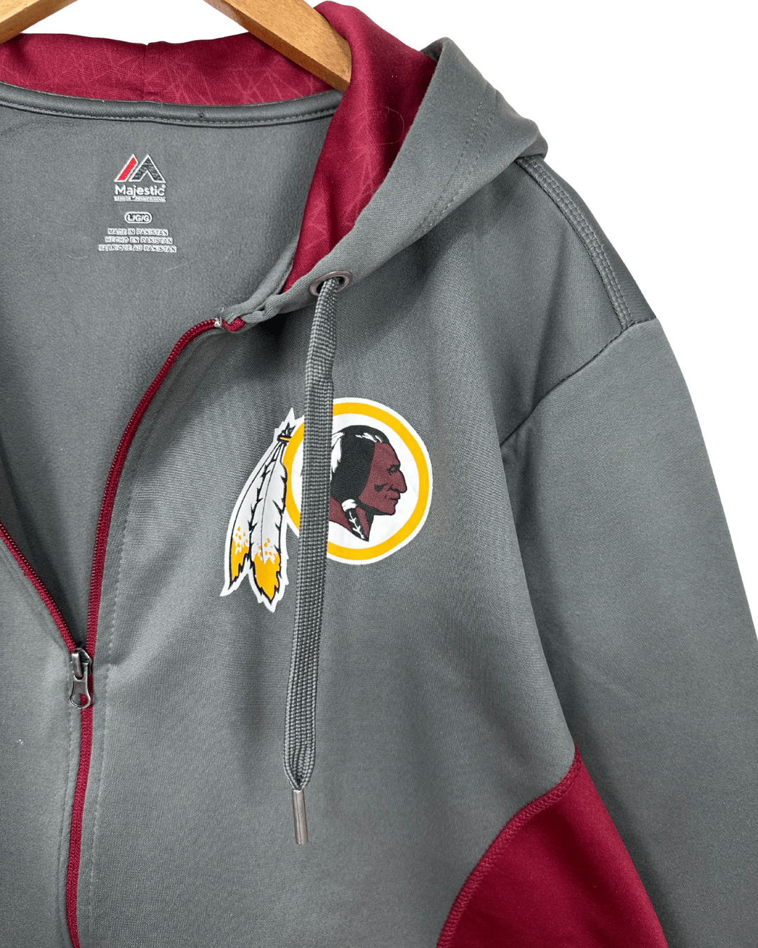 Majestic NFL Washington Redskins Hooded Jacket Large - Funkify