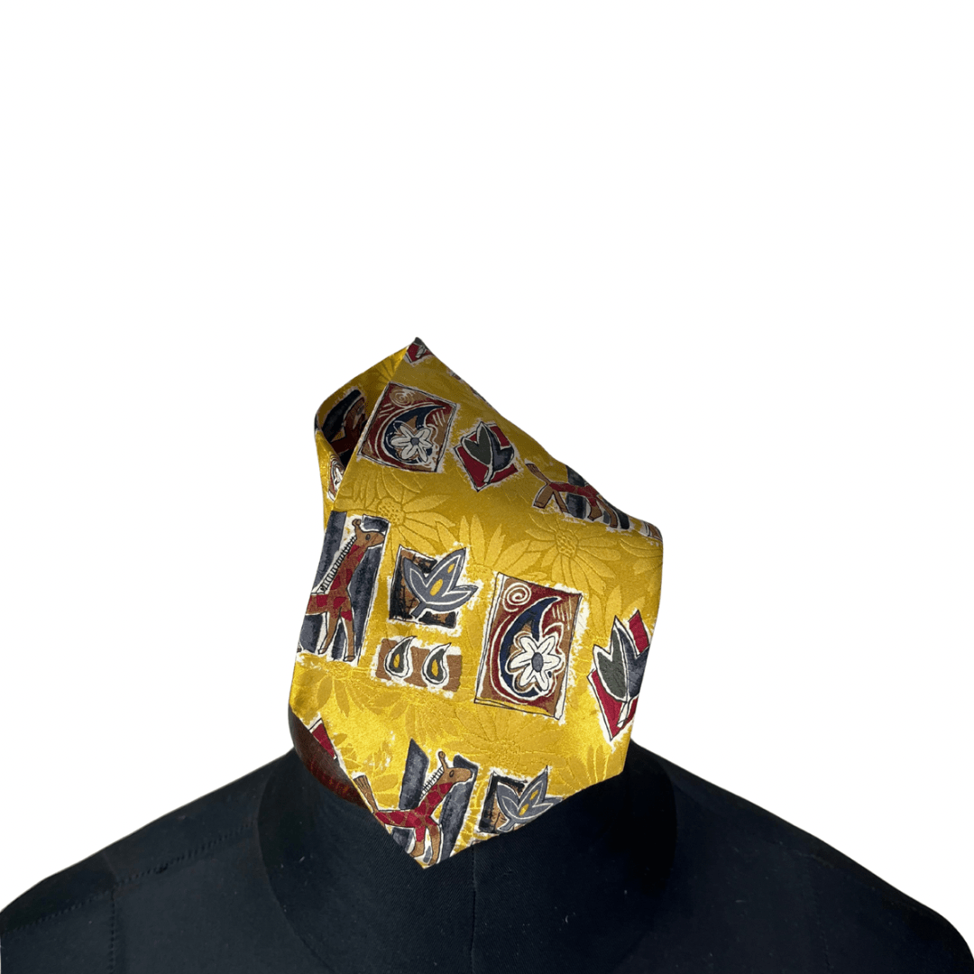 Mak Uno Pure Silk Giraffe Necktie 10 cm - Funkify