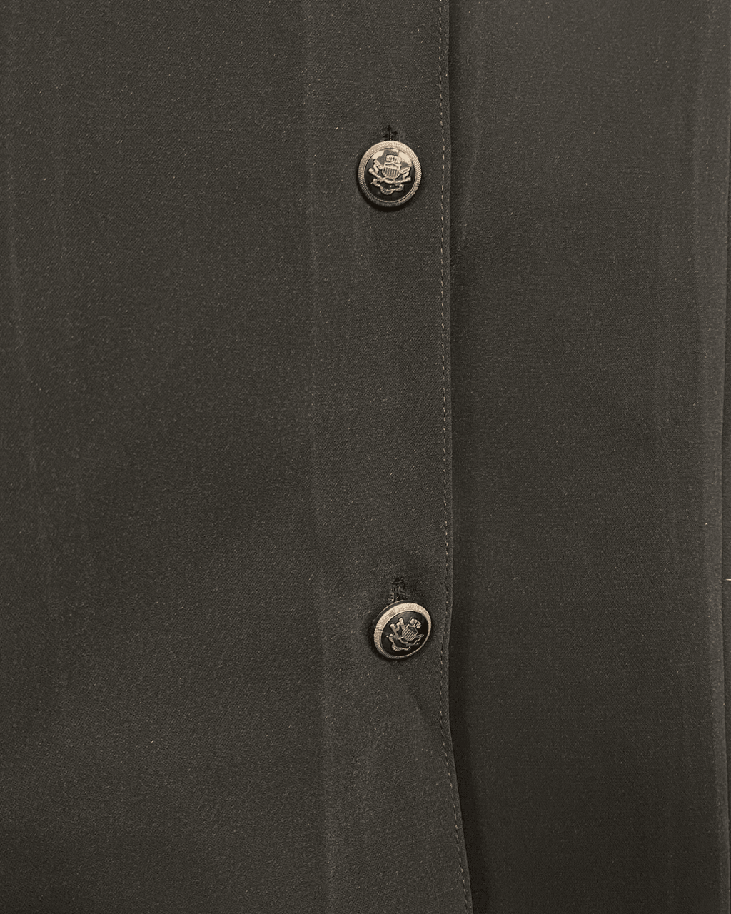 Mandarin Collar Brown Women's Shirt with Gold Crest Buttons - Funkify