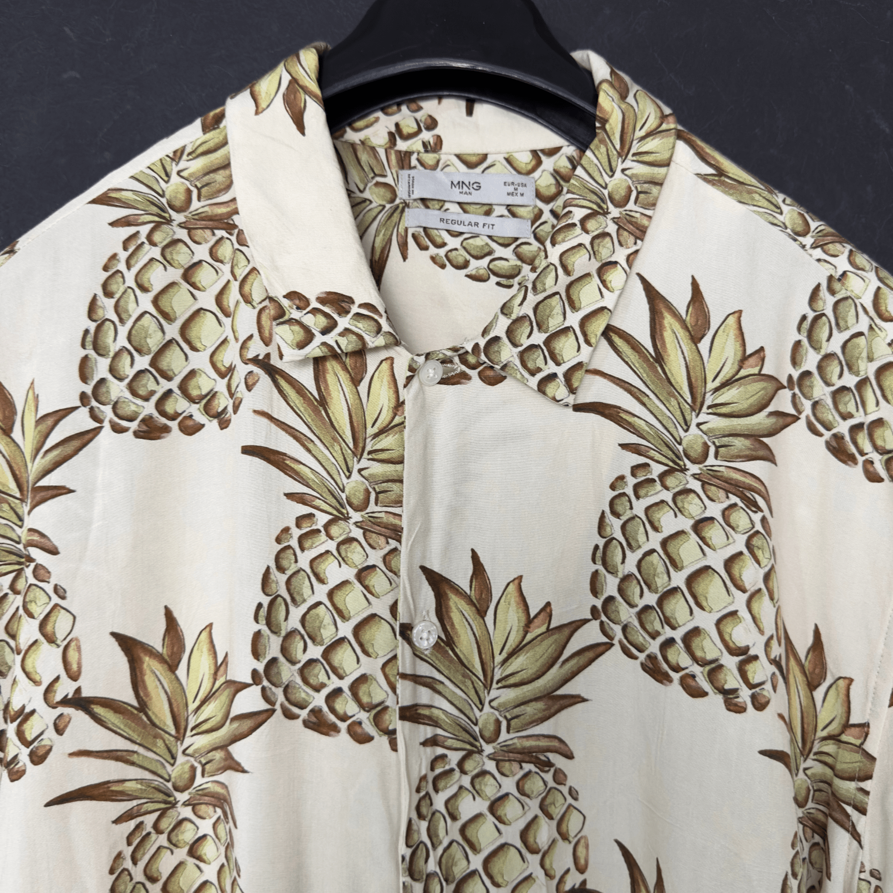 Mango Pineapple Pattern Shirt Medium - Funkify