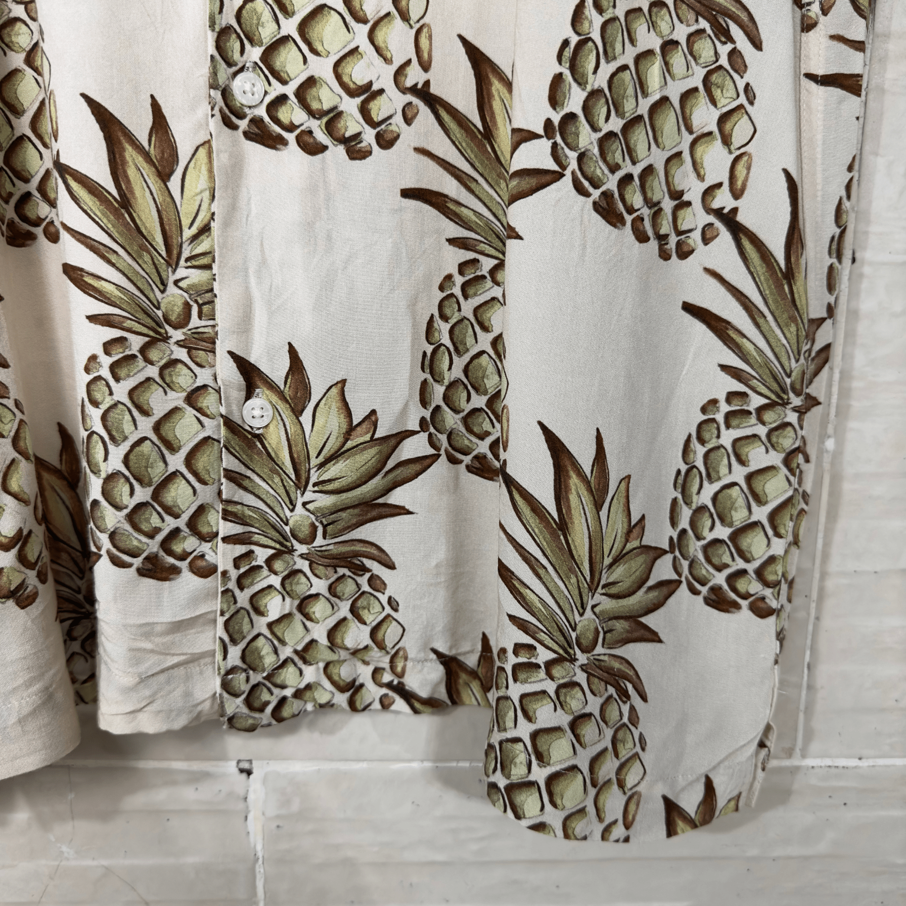 Mango Pineapple Pattern Shirt Medium - Funkify