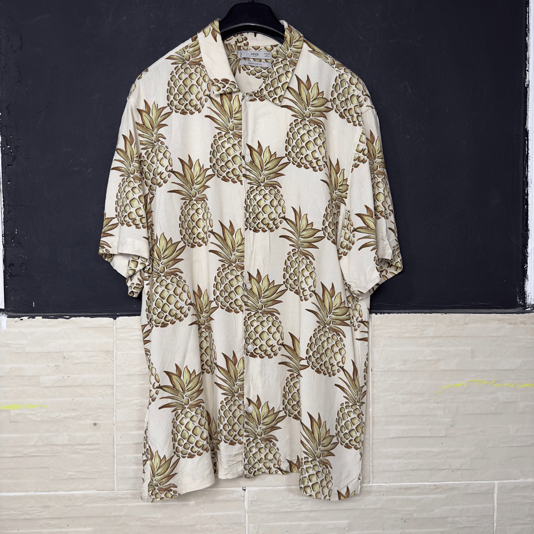 Mango Pineapple Pattern Shirt Medium - Funkify