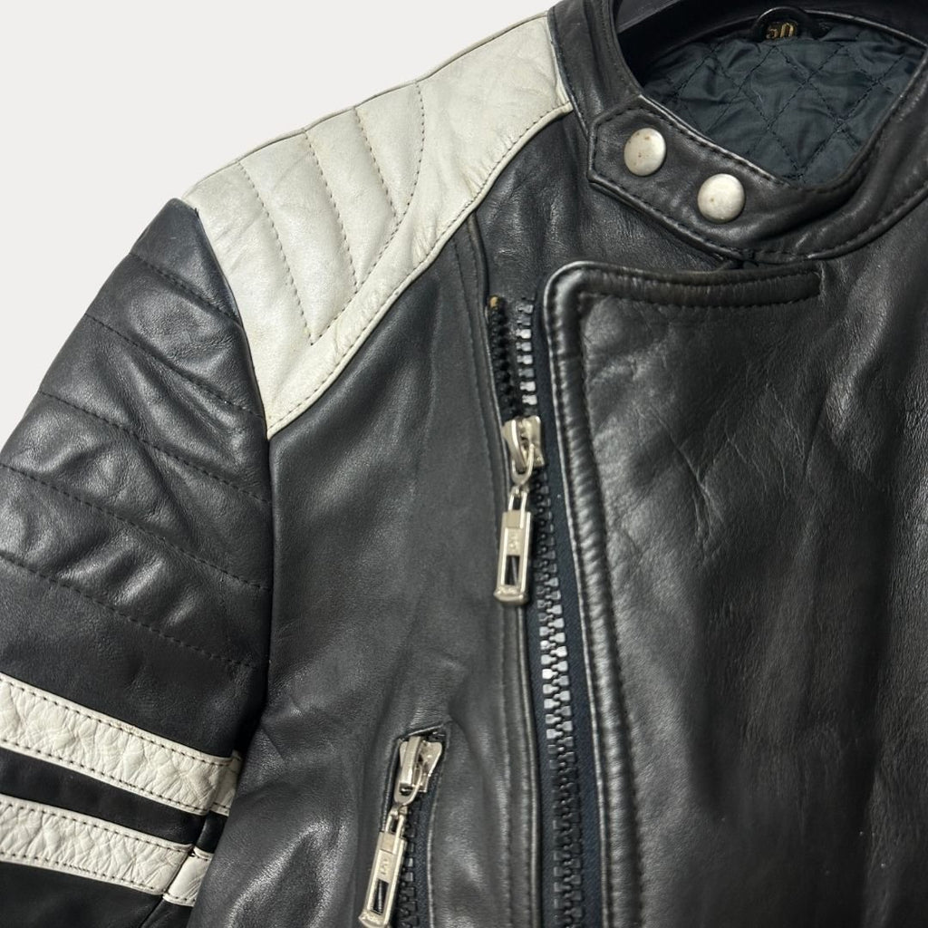 Mark Astor Genuine Leather Biker Jacket - Funkify