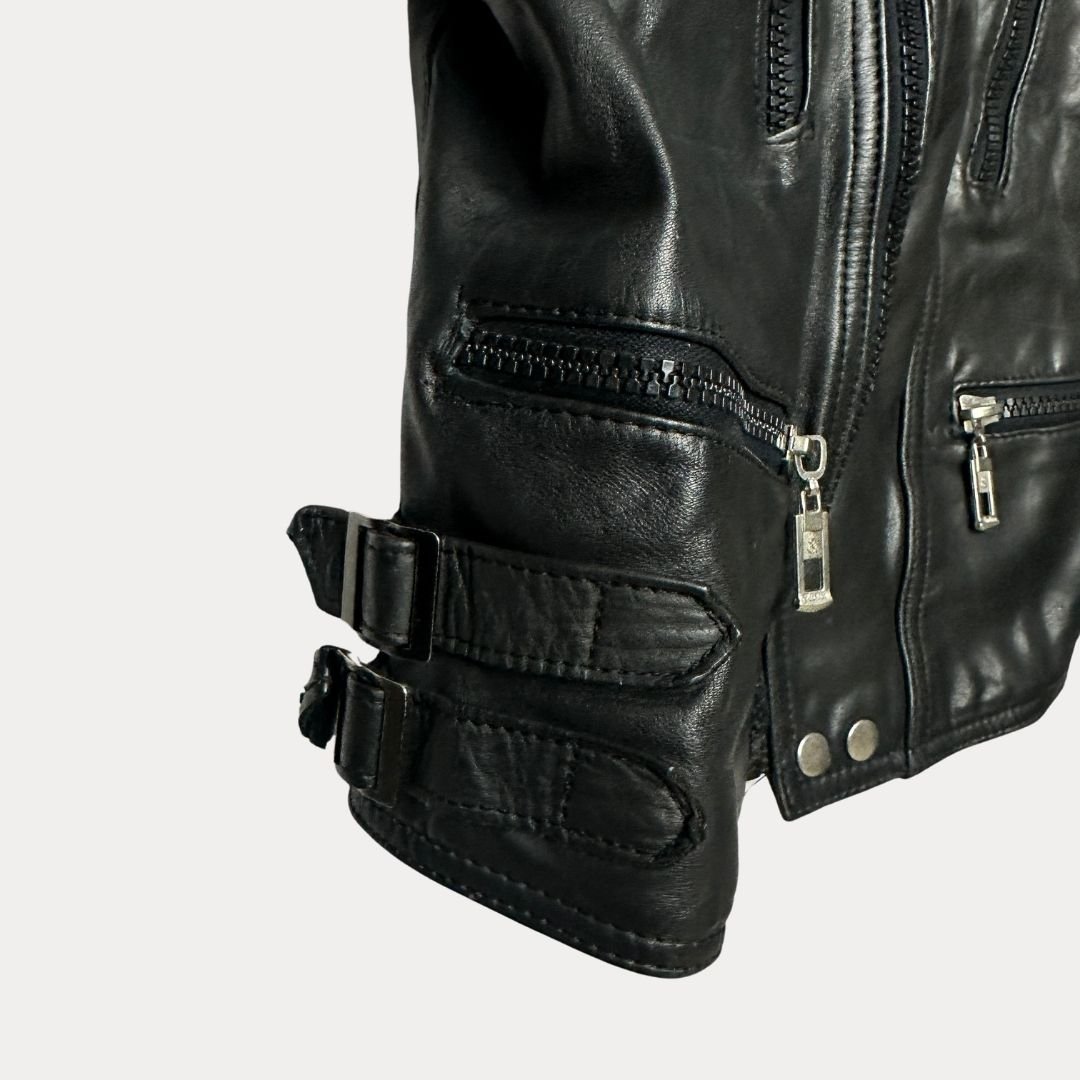 Mark Astor Genuine Leather Biker Jacket - Funkify